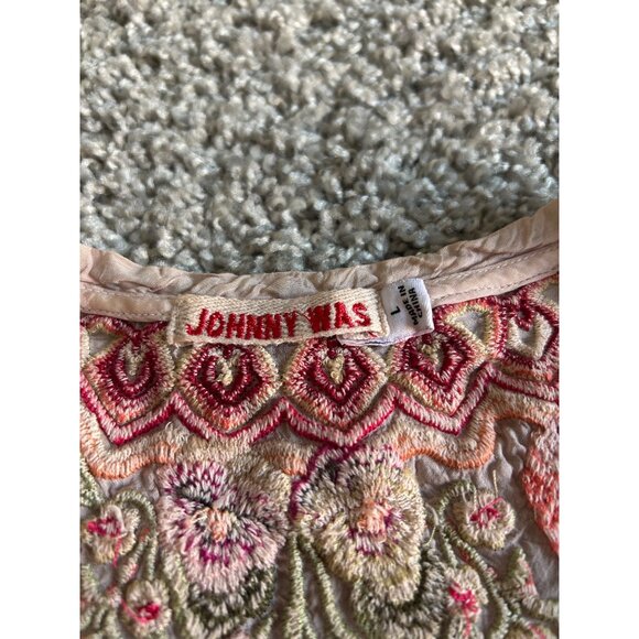 Johnny Was Womens Large Cristabella Floral Embroidered V-Neck Long Sleeve Tunic - Picture 9 of 14